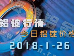 铝锭行情2018：1月26日铝锭价格,各地今日铝价