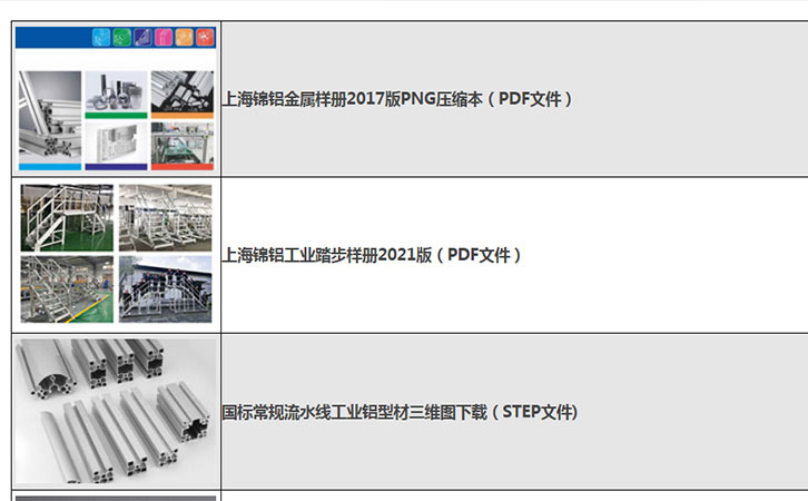 工业铝型材型号大全